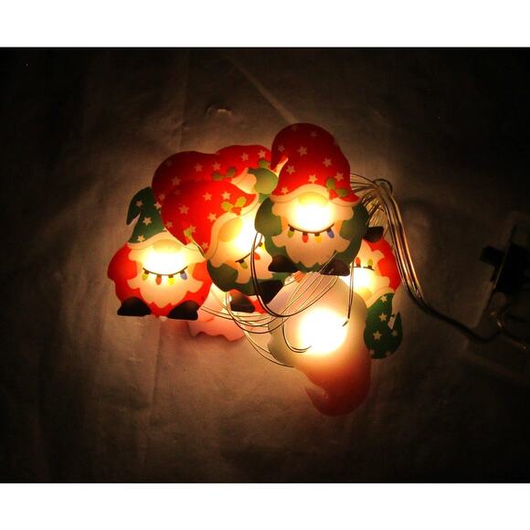 Christmas House LED Santa Gnome String Lights 10 Count 3 Ft Battery DIY Crafts - Picture 2 of 5